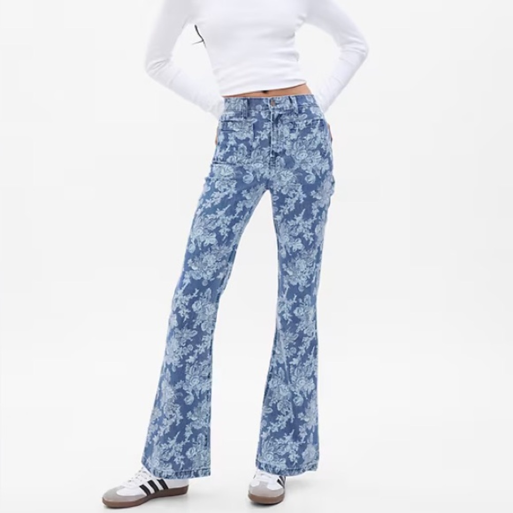 Gap × LoveShackFancy High Rise Floral ‘70s Flare Jeans